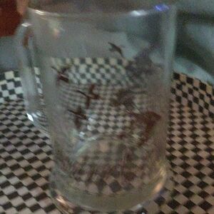 Elegant Clear Glass Mug with Black Design